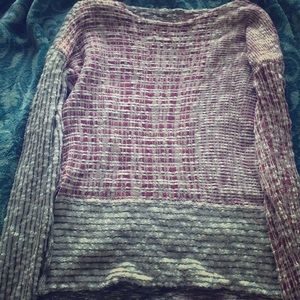 Grey and burgundy stripped sweater :)